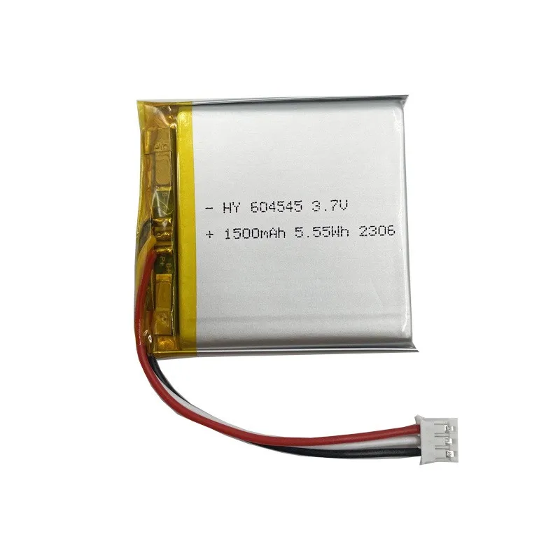 ผู้ผลิตแบตเตอรี่โพลิเมอร์604545จะซื้อมากขึ้น3.7V1500mAh ระบบเสียงอัจฉริยะแบตเตอรี่ลิเธียมโพลิเมอร์