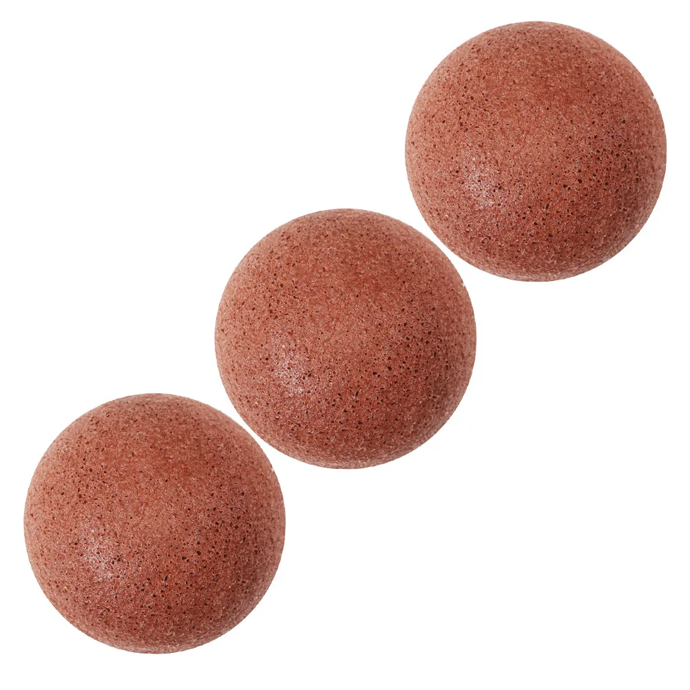 3 個のウォッシュフェイスフラッター天然半円形スポンジ黒ずみ用の優しい毎日の角質除去クレンジングスポンジ