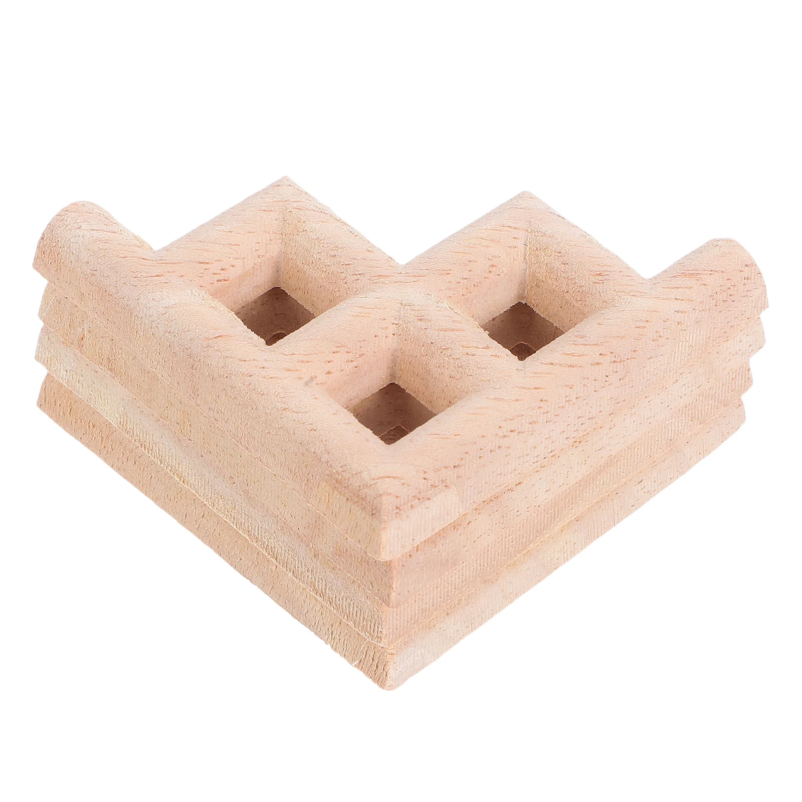 

4 Pcs Pastoral Corner Flower Furniture Decoration Parts Applique Carved Wood Wooden Pattern