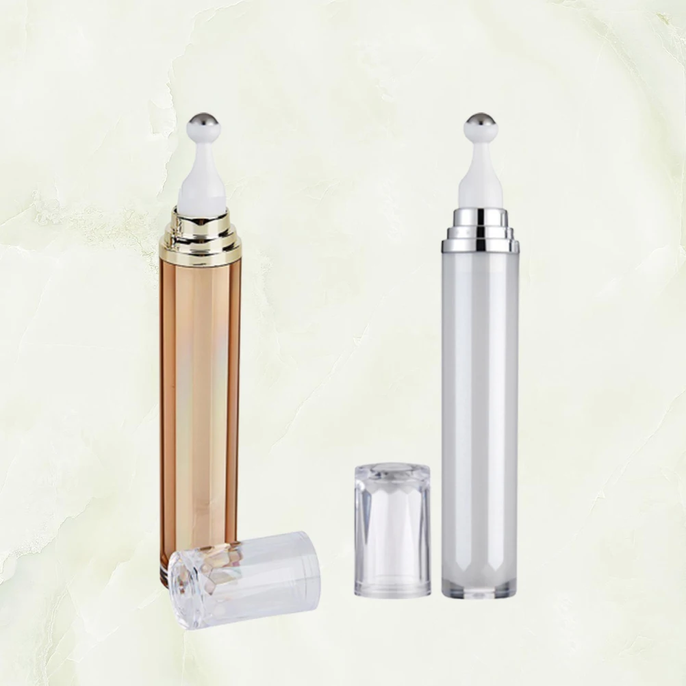 

2Pcs Eye Cream Roller Bottles 20ml Leakproof Rolling Ball Containers for Essential Oils Perfume Travel Cosmetics Organizer