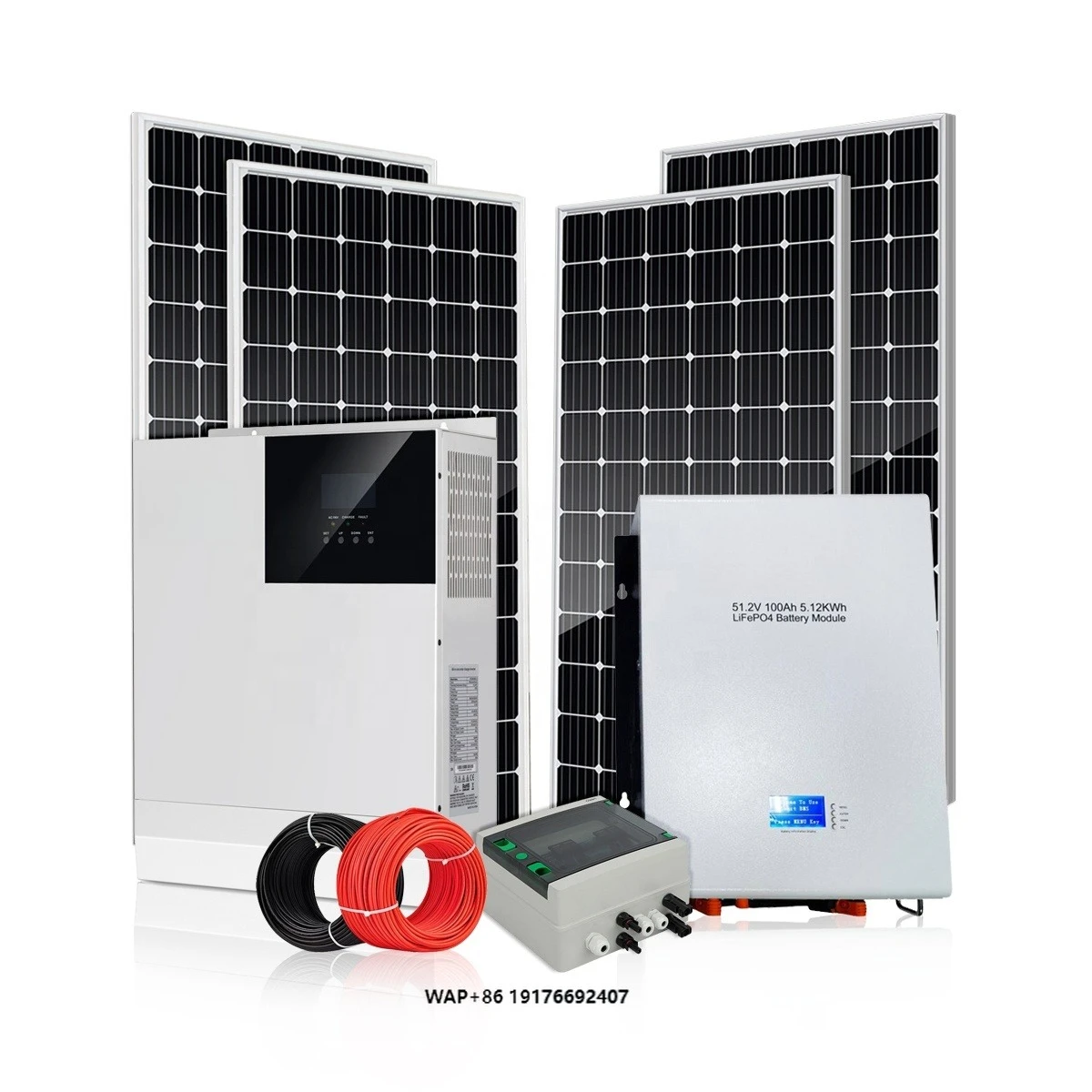 Efficient Off-Grid Hybrid Solar Energy System 5kw 10kw 15kw Solar Panels Battery Inverter 'MPPT Complete Solar System Kit