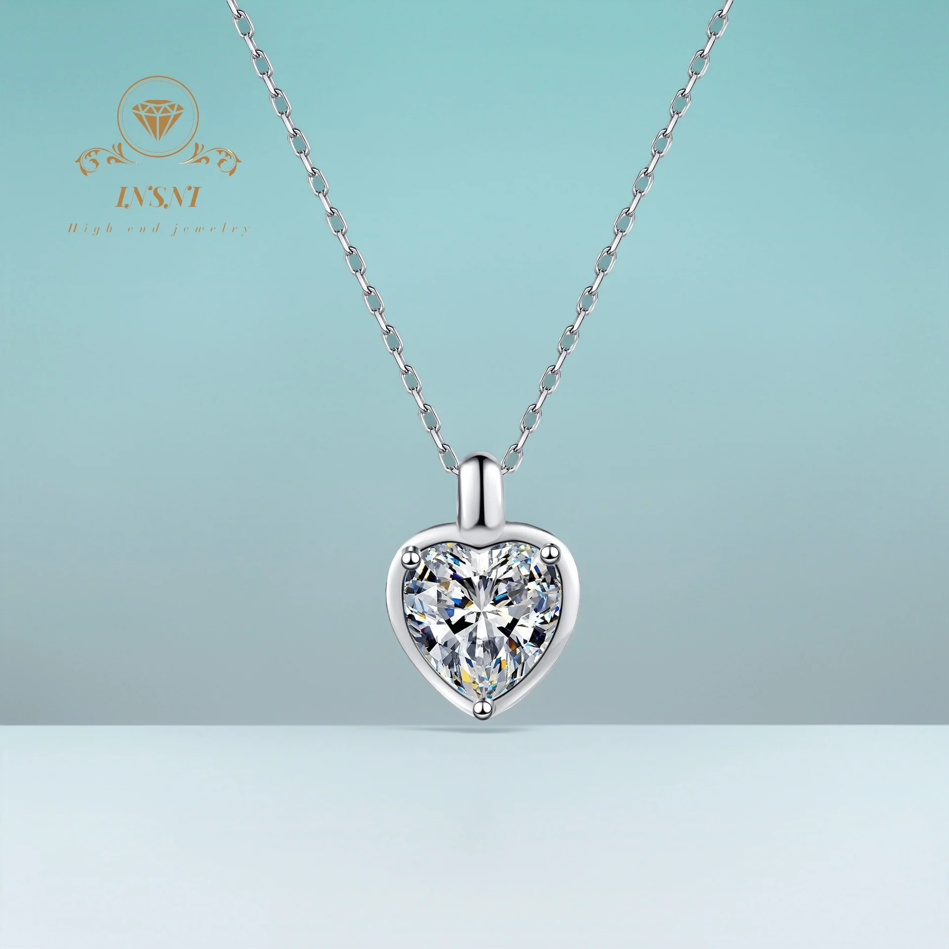 

Ожерелье из серебра S925 с муассанитом в форме сердца, минималистичное, на ключицу, элегантное ювелирное украшение GBA, подарок для женщин