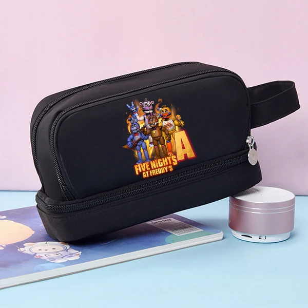 

Five Nights At Freddys Boy Pencil Bag Pencil Case FNAF Student Zippered Pen Pouch Large Capacity Multi-pocket Stationery Bag New