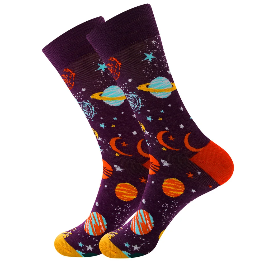 20Pairs/Lot Wholesale Dropshipping Happy Mens Socks Stripe Harajuku Starry Sky Fruit Food Funny Socks Dress Cotton