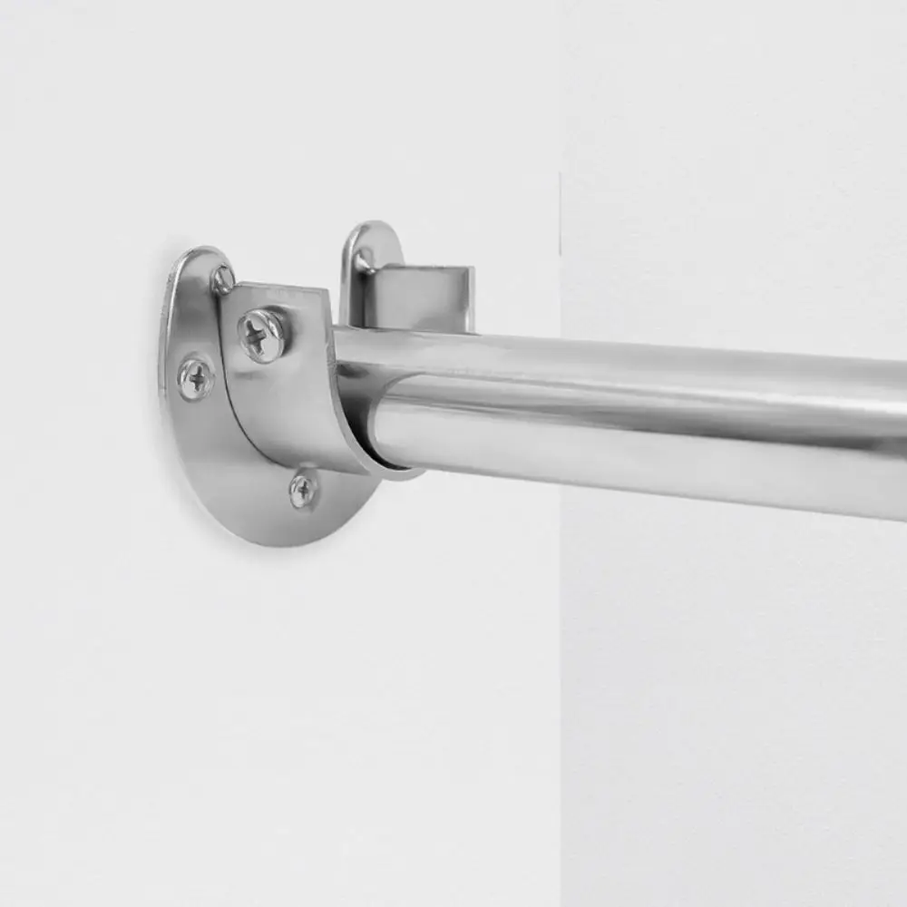 2PCS Durable Stainless Steel Flange Seat Thick Wear-resistant Closet Rod Brackets with Screws Open Furniture Hanger Rail