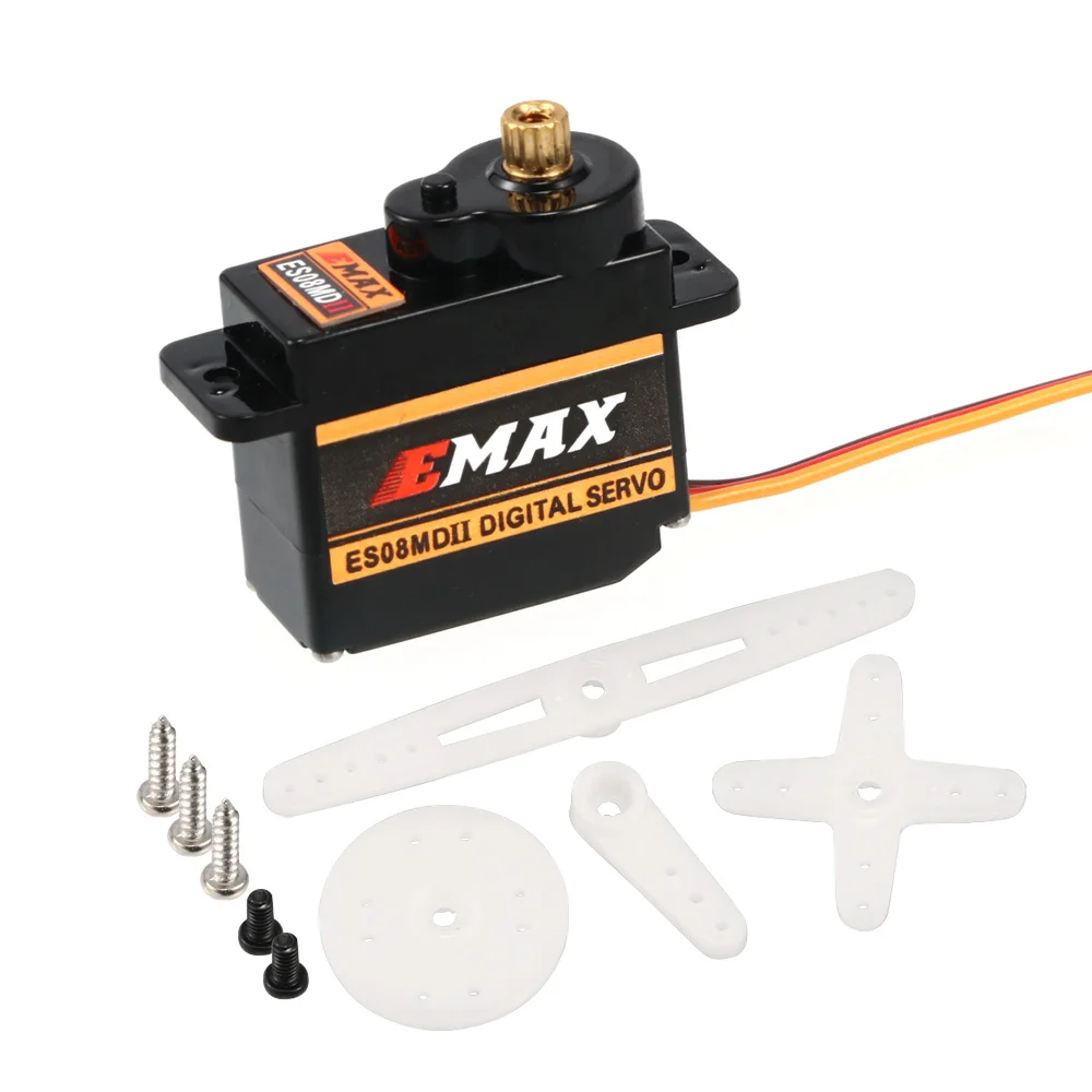 2/4/10pcs EMAX  ES08MD II Metal GEAR Digital Servo up SG90 ES08A ES08MA MG90S TREX 450 Helicopter Airplane Rc Robot view 6