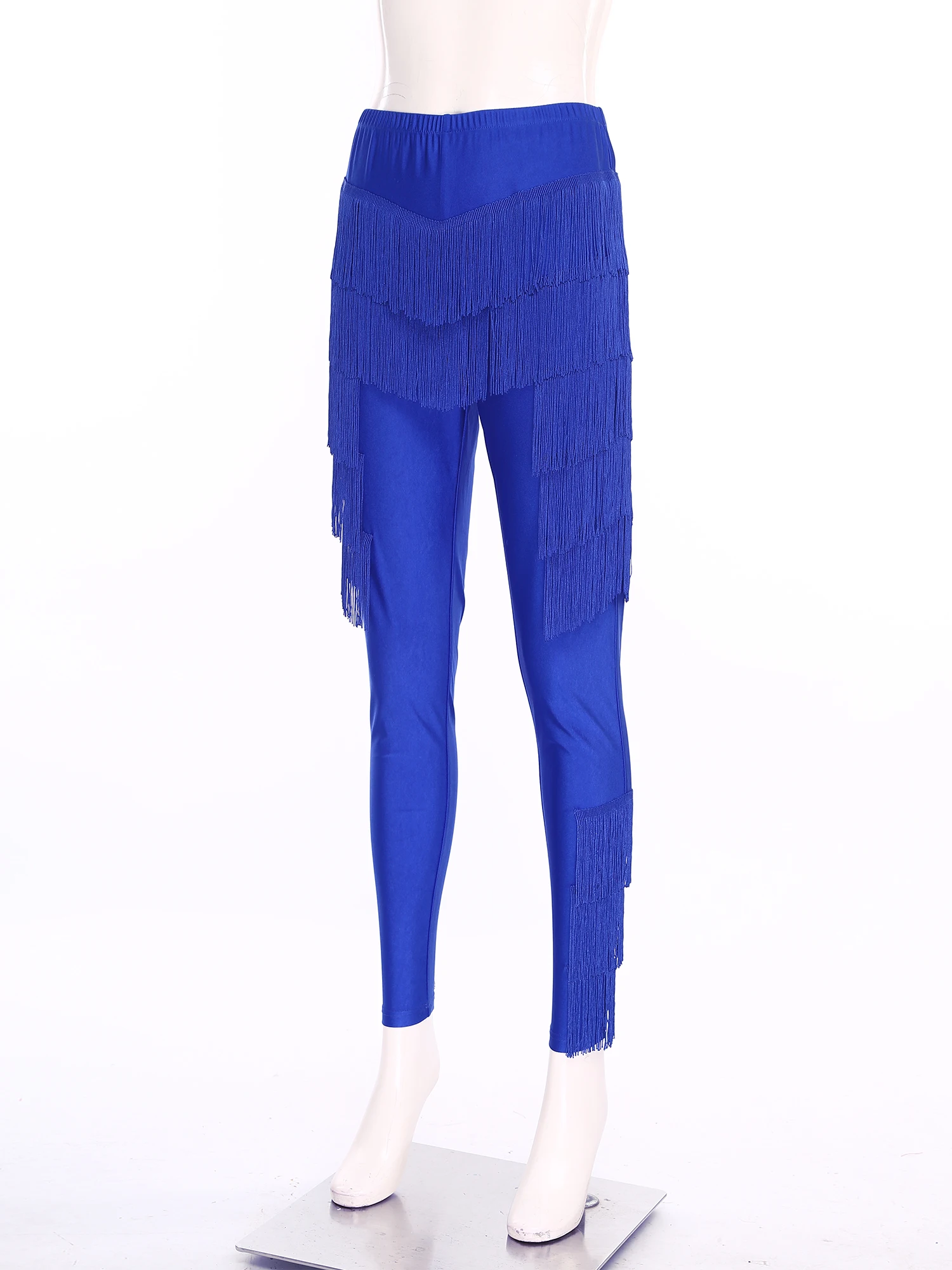 여성용 태슬 라틴 댄스 팬츠 볼룸 댄스 전문 성인 프린지 연습 바지 프린지 레깅스 탱고 차차 의상