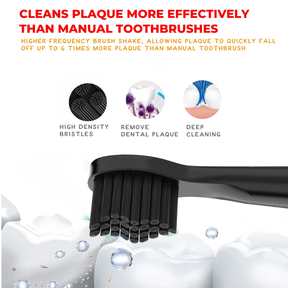 رؤوس فرشاة أسنان كهربائية للمنزل ، شعيرات ناعمة قابلة للإزالة ، رأس فرشاة ، 4 ،