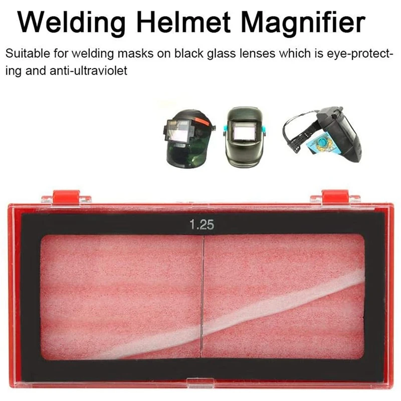 2X Arc Welding Magnifier Lens Welder Screen Helmet Glass Diopter 1.25 Anti-Glare Welding Mask Goggles