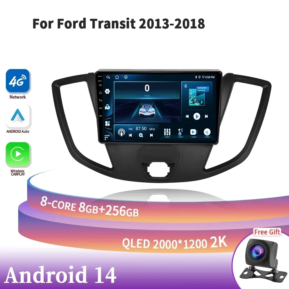 

Android 14 For Ford Transit 2013-2018 Car Radio Multimedia Video Player Navigation Wireless CarPlay 4G GPS Touch Screen Stereo