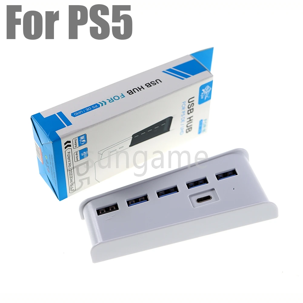 

10pcs For PS5 USB HUB 6 in 1 Splitter Expander Adapter with 5 Ports for PlayStation 5 Super Speed