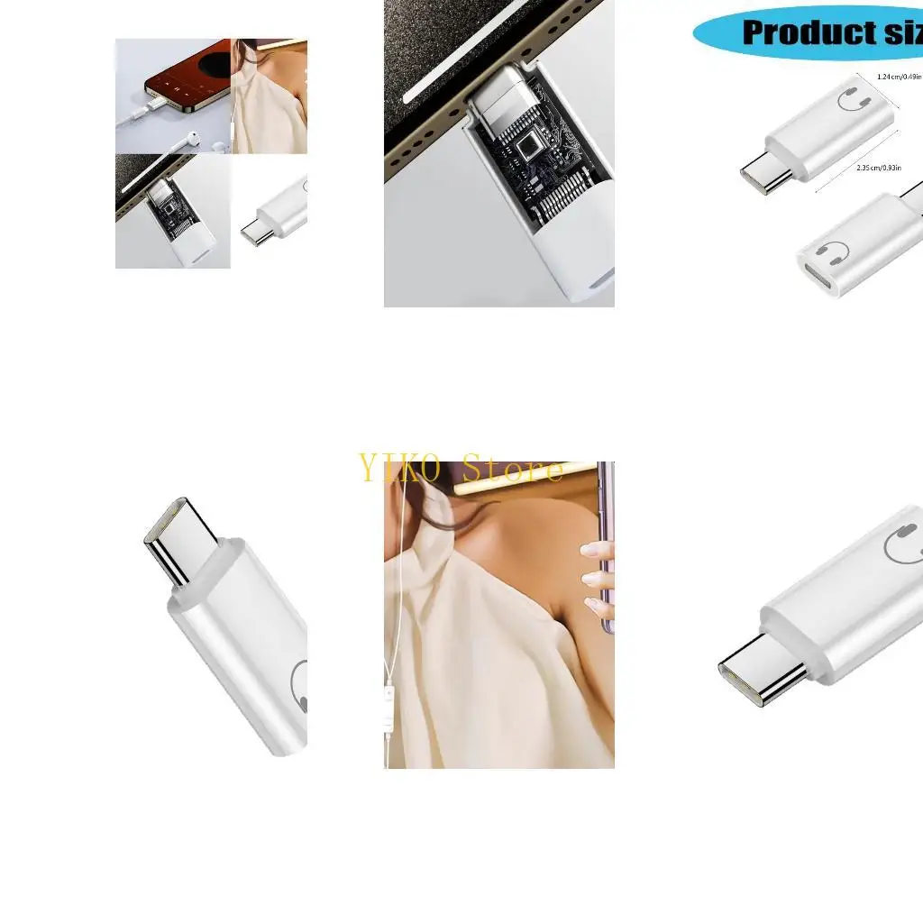 K32C Type C to 8Pin Male to Female Earphone Connectors for Tablets and Phones