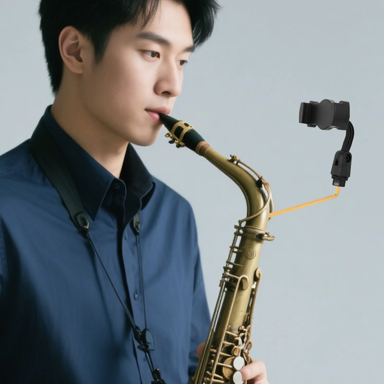 Alto Saxophone Phone Holder Saxophone Sheet Music Cradle Universal Smartphone Tablet Mount Lightweight Compact Music Stand