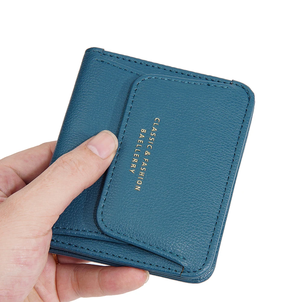 Baellerry Short Mini Wallets for Women PU Leather Card Holder Solid Coin Purse Female Multi-functional Fashion Small Red Wallet