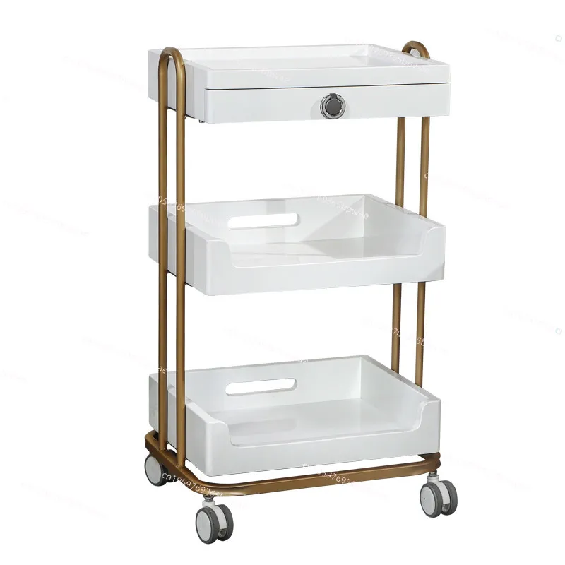 

New High-end Cart Trolley Beauty Salon Special SPA Embroidery Eyelash Storage Mobile Drawer Rack