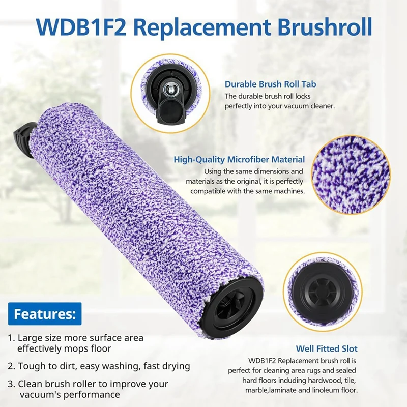 Substituição Brushroll e Filtro Bundle para Tubarão Hydrovac Aspirador, WDB1F2, WD101, WD201, WD100, WD200, AW201