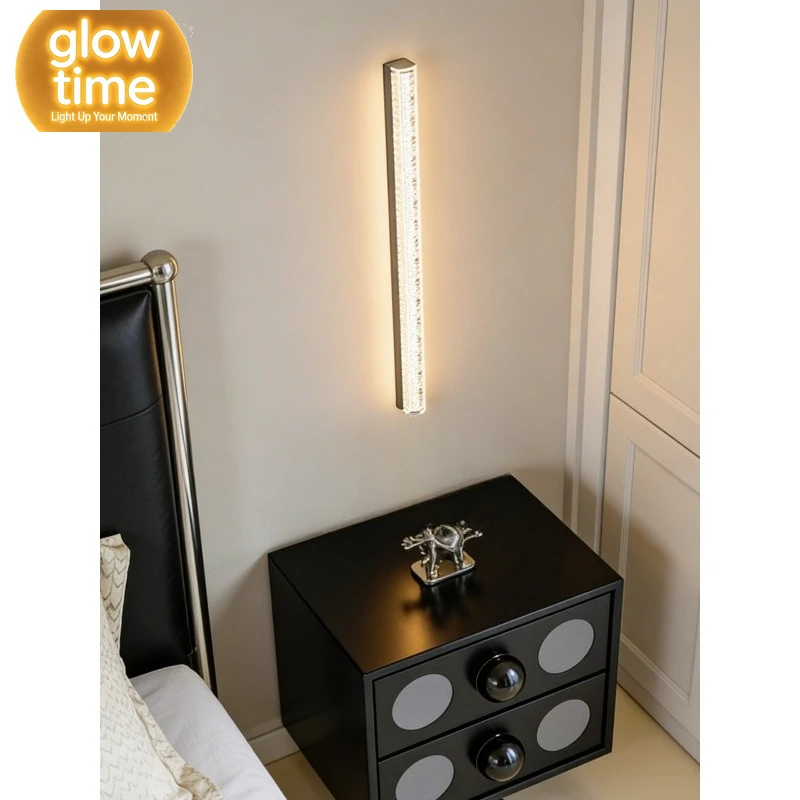 Italian light luxury wall  Modern minimalist TV background wall one-word strip  Bedroom bedside  Aisle corridor