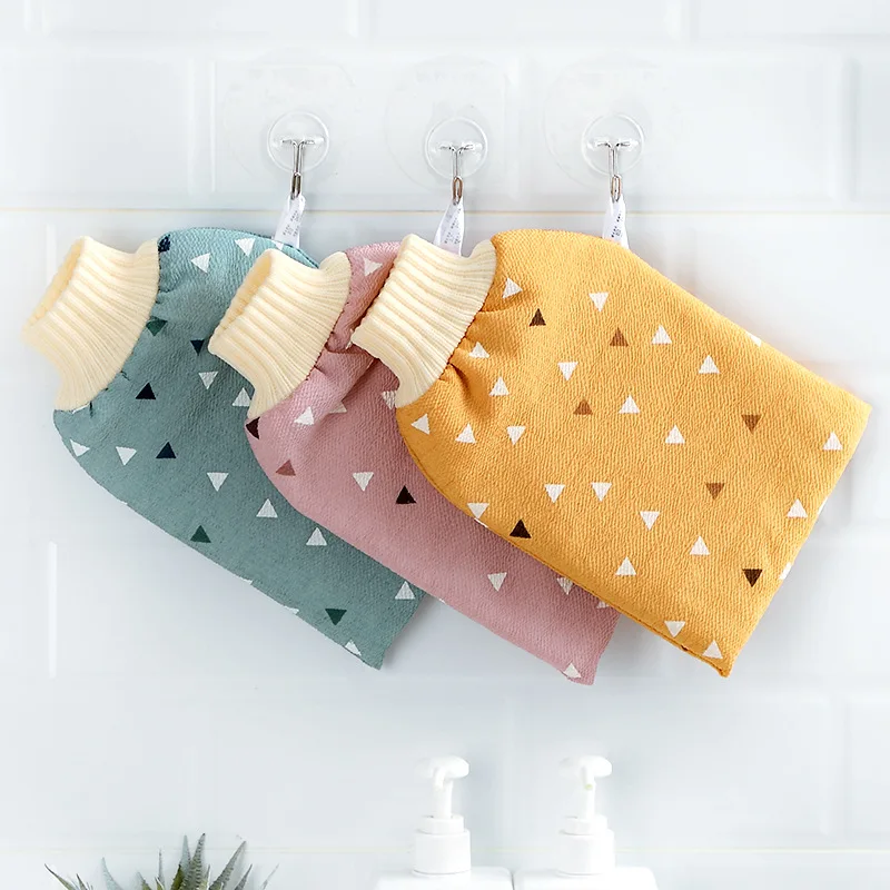 シャワー用の耐久性のあるディープクレンジングタオル、角質除去手袋、背中のスクラブ、死んだ皮膚、フェイスマッサージ、マルチカラー