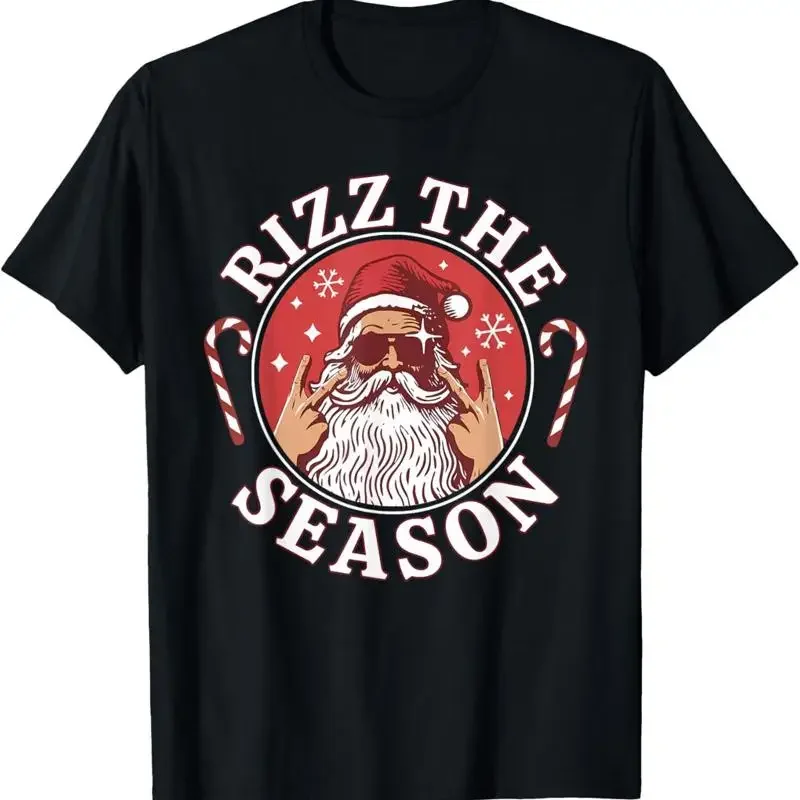 Punk Rock Retro Rizz The Season Lustiges Santa Clause Rizzler T-Shirt