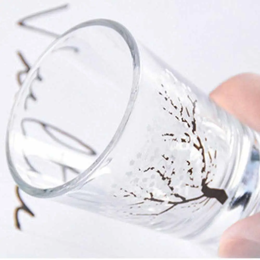 2oz Glass Wine Glass Color Changing Glass Water Cup Sakura Blossom Pattern Color Changing Baijiu Cup