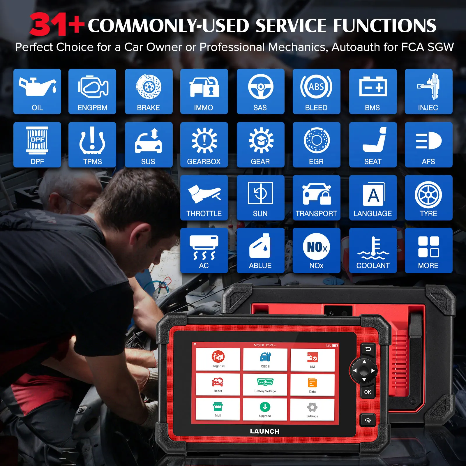 LAUNCH X431 CRP919E OBD2 Scanner Bidirectional Diagnostic Scan Tool All System 31+ Services ECU Coding CANFD DOIP 2 Year Update