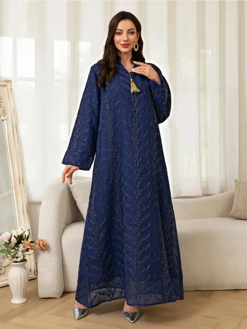 

Eid Embroidery Women Dress Muslim Abaya Dubai Party Caftan Jalabiya Ramadan Dresses Vestidos Largos Kaftan Arab Long Robe 2025