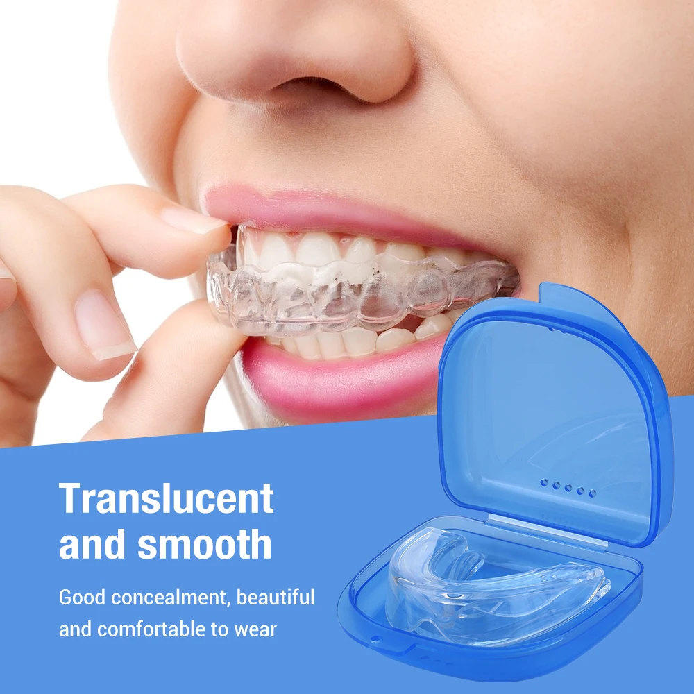 1 Set Invisible Night Mouth Guard For Teeth Clenching Grinding Dental Bite Sleep Aid Mouth Tray Personal Health Care Sleep