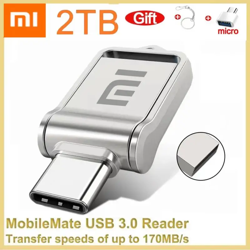 Оригинальный USB-флеш-накопитель Xiaomi 2024 года, флэш-накопитель USB Type-C на 1 ТБ, OTG, высокоскоростной телефонный компьютерный интерфейс двойного использования