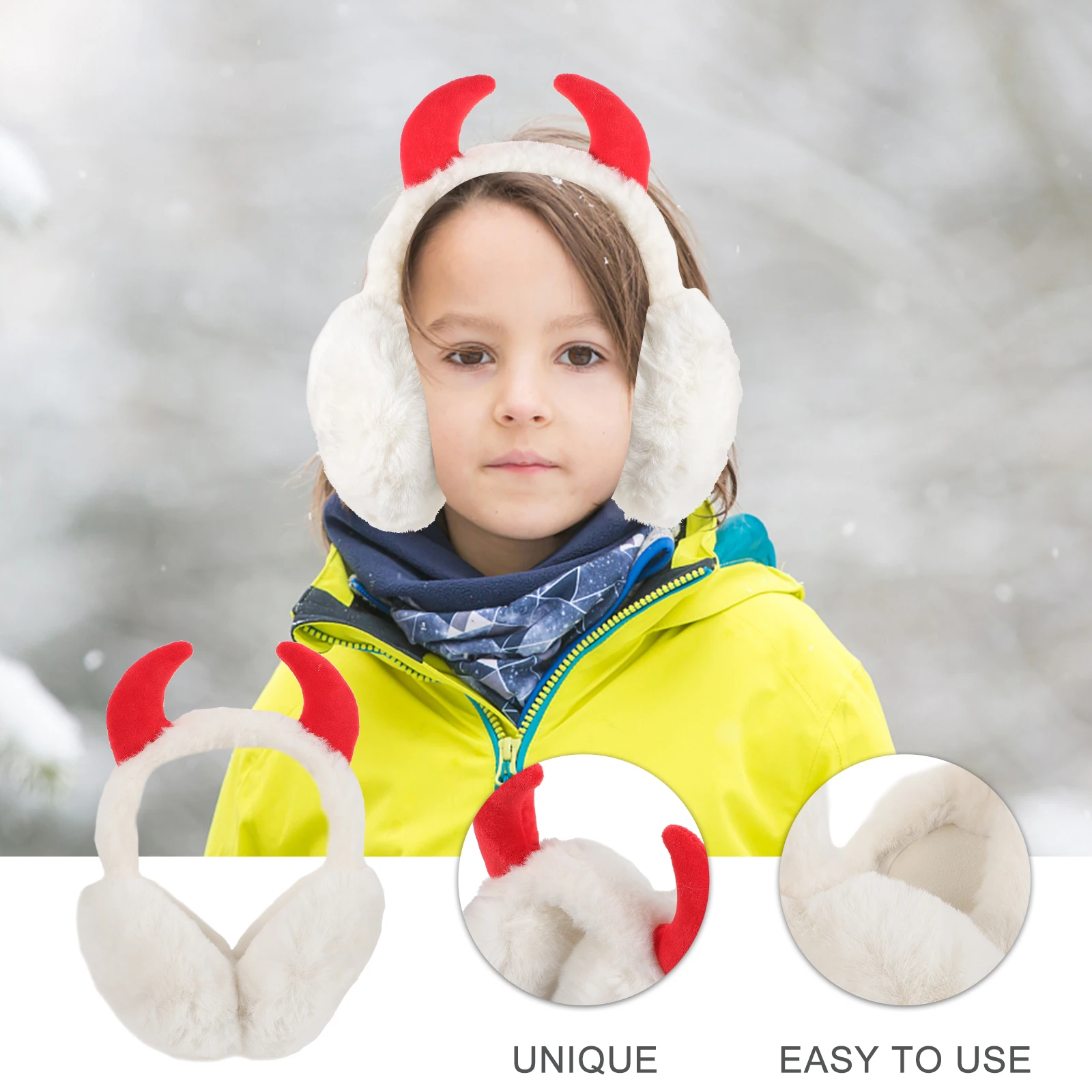 

Winter Ear Muffs Foldable Horn Design Warm Earmuffs Black Color Adjustable Protectors Outdoor earmuff cover fashion comfortable