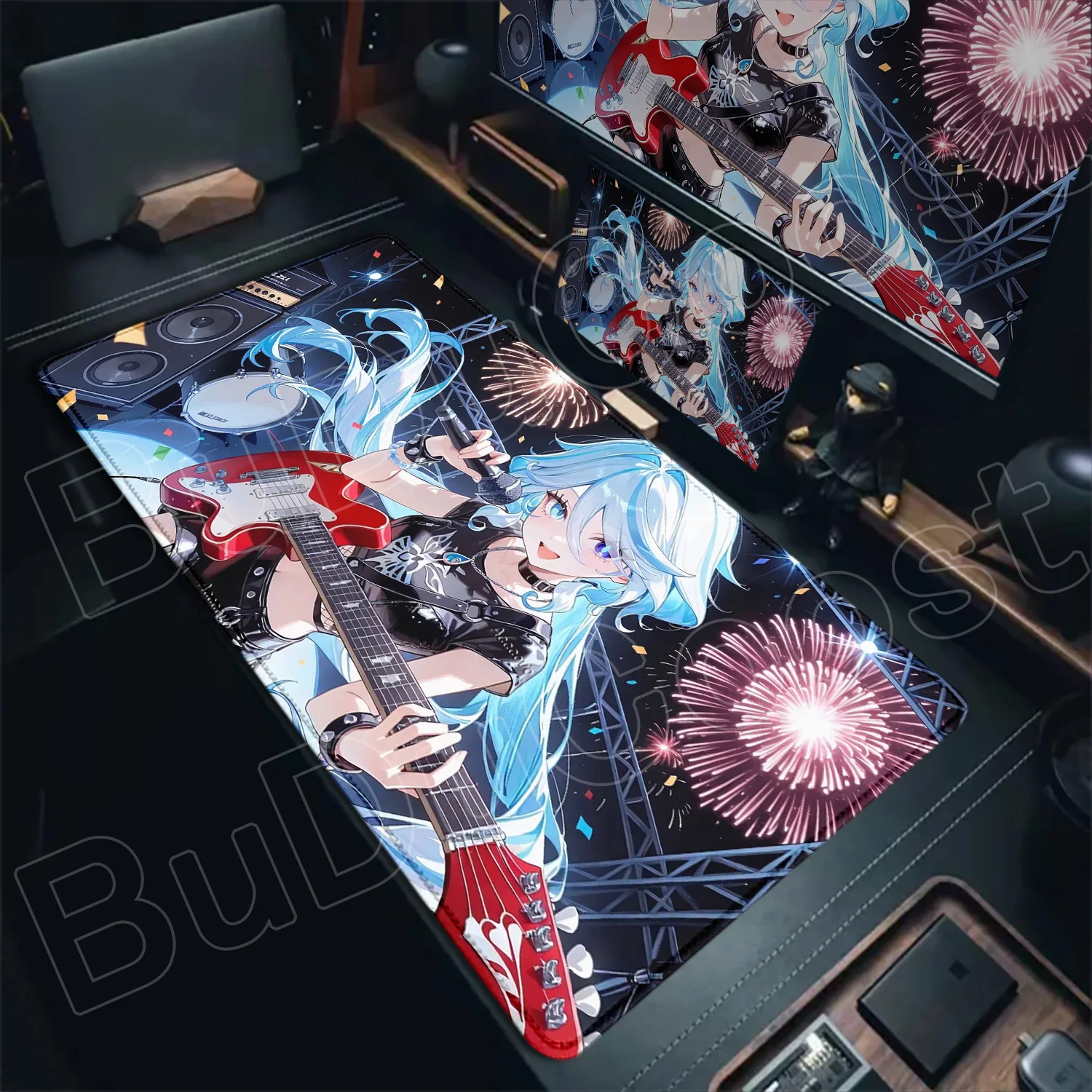 Kawaii Girl Keyboard Mat Furina Anime Mousepad HD New Pretty Genshin Impact Game Office PC Desk Mat Carpet Non-slip speed rubber