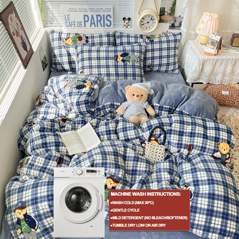 غطاء لحاف من الفلانيل الفاخر، فراش هيبوالرجينيك فائق النعومة ودافئ ومسامي، متين وسهل العناية مع سحاب للإغلاق