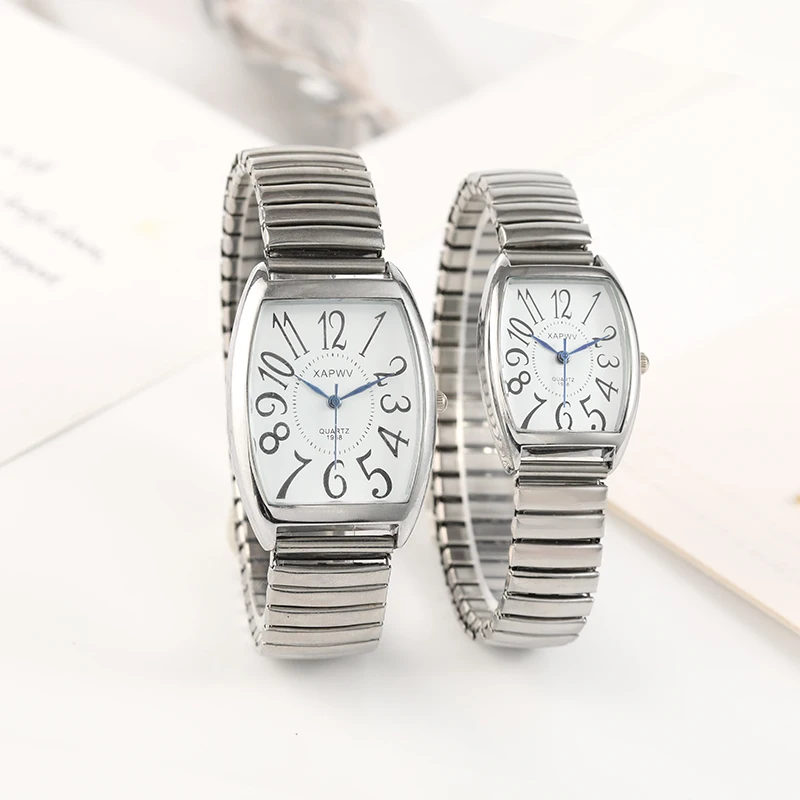 Arabisch groot digitaal tonvormig koppelhorloge Heren quartz vrijetijdshorloge voor middelbare leeftijd en ouderen Damesmode horloge Geschikt voor dagelijks gebruik