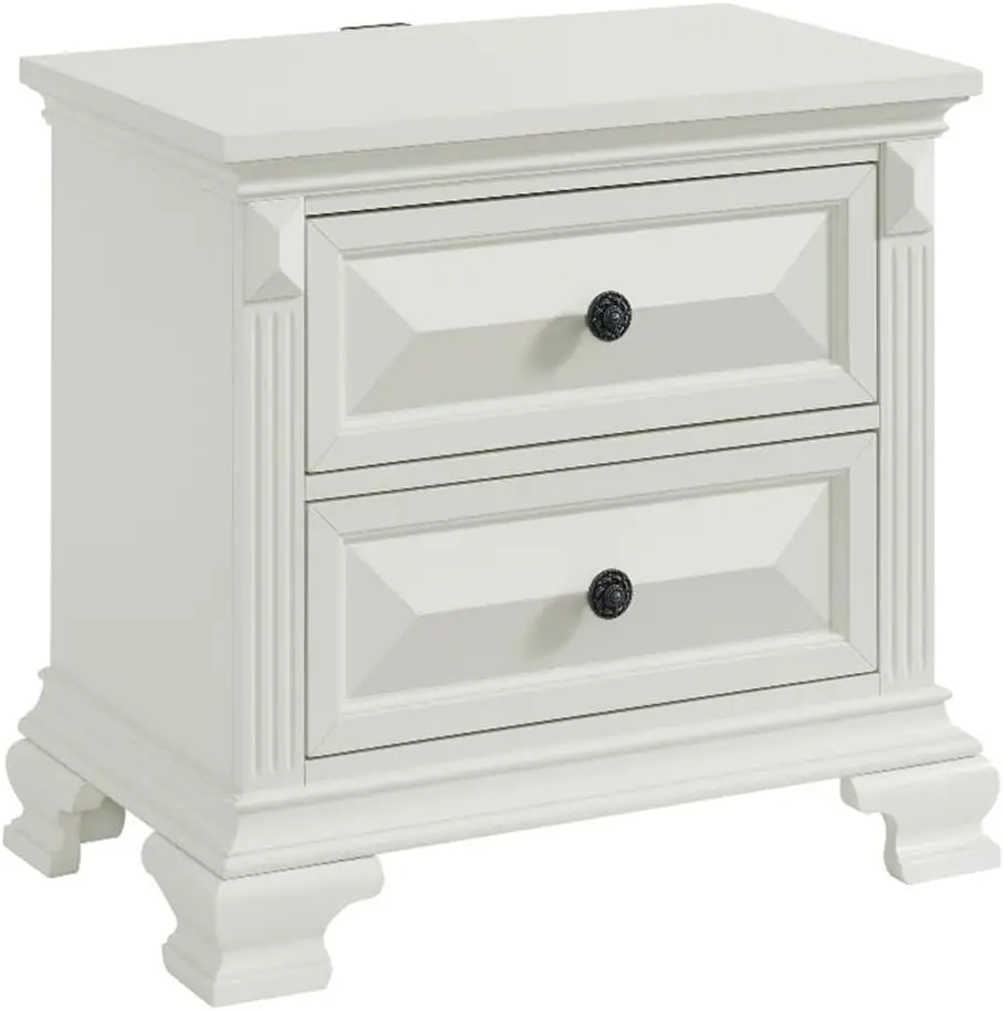 

Sumner 2-Drawer Nightstand with USB in Antique White