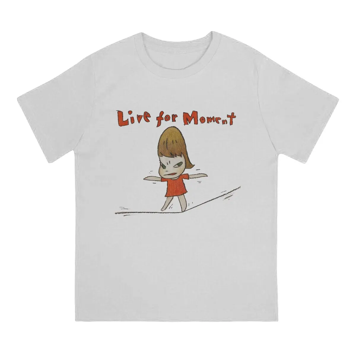 Live For Moment Yoshitomo Nara Japanese Artist Polyester T Shirt Punk Crewneck TShirt Harajuku Streetwear