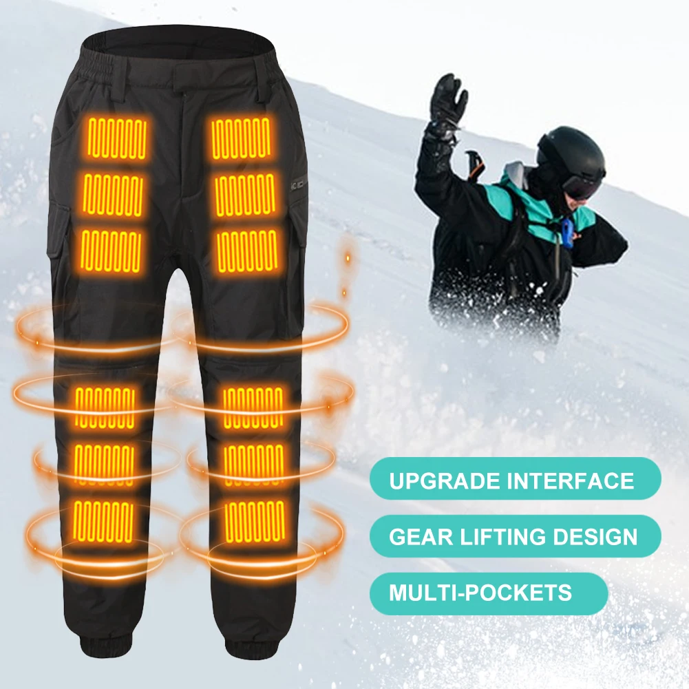 

2024 Winter Thermal Hiking Pants Heating Underwear USB Electric Heated Pants Ski Wear Heater 18 Zones Sports Thermal Pants