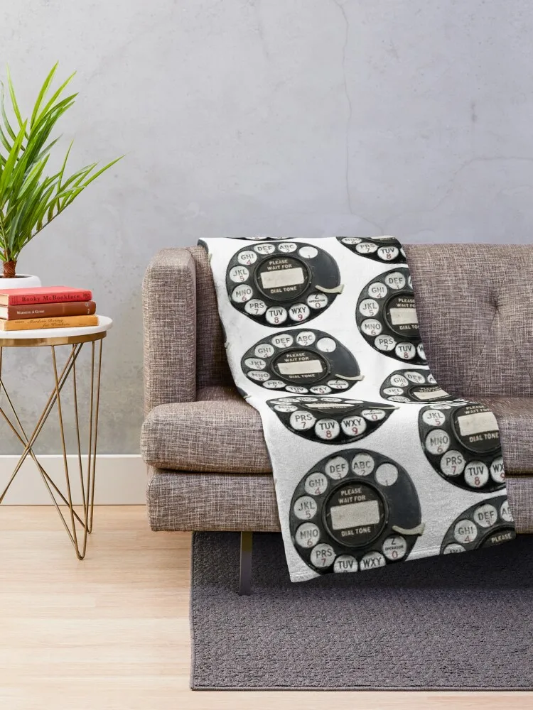 Rotary Dial phone retro telephone dial Throw Blanket Weighted Single bed plaid For Decorative Sofa Blankets