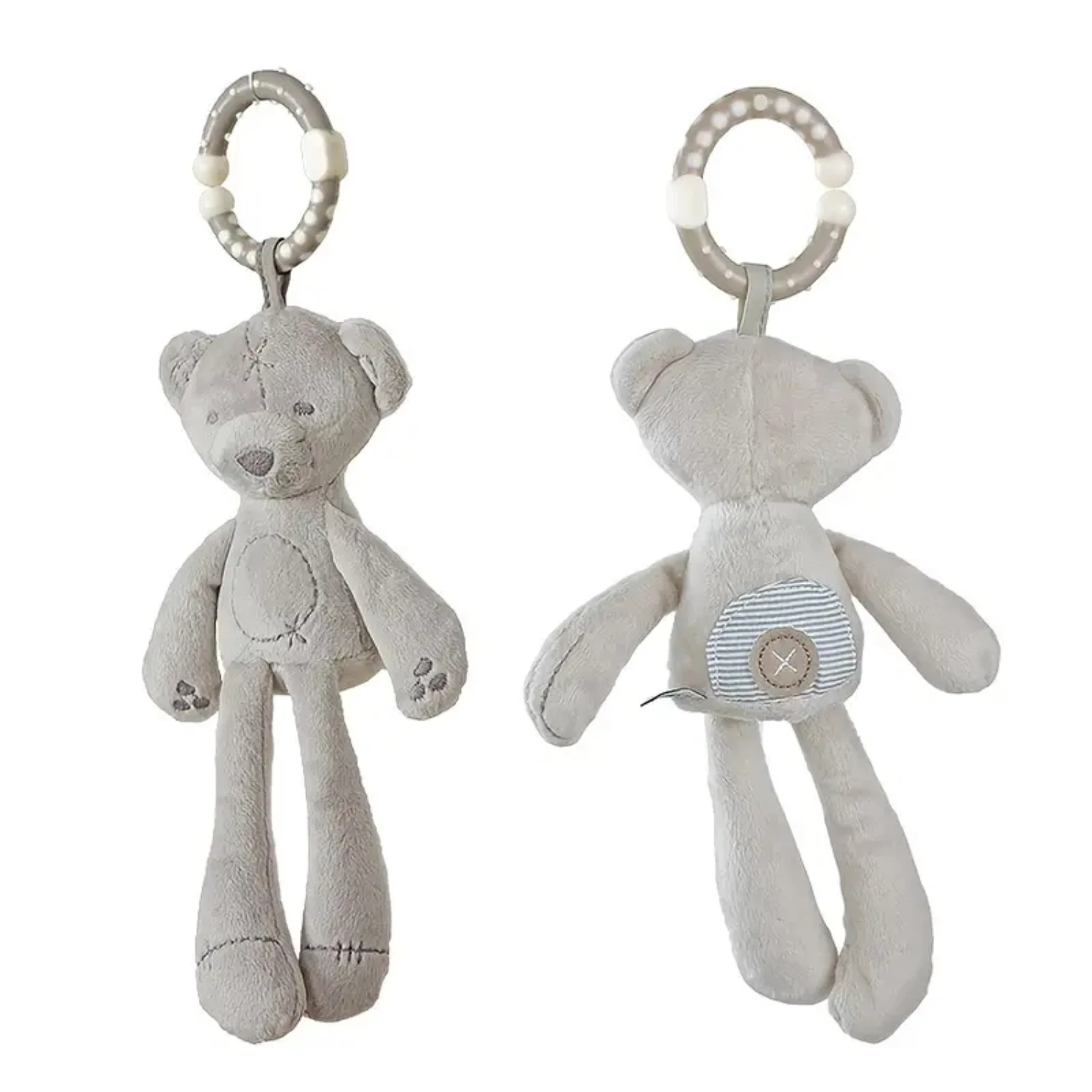 Soft and cute baby bear comfort doll, playful and educational toys for babies with wind chimes and rattle set. Perfect for hangi