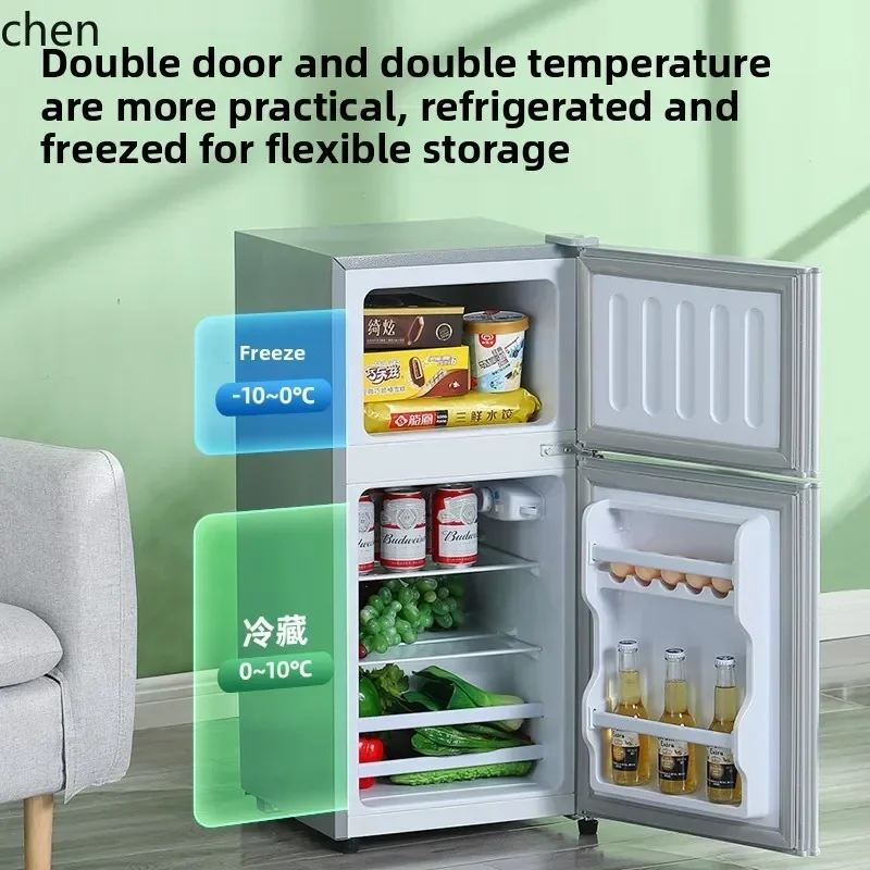 first-class energy-saving small refrigerator, mini power-saving office double-door refrigerator for small dormitory rental