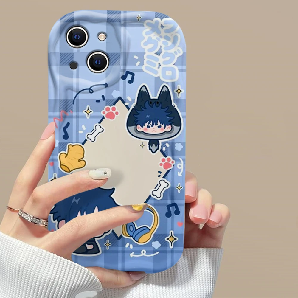 Cartoon Mini Jujutsu Kaisen 3D Wave Case For Samsung A73 A72 A71 A55 A54 A53 A35 A34 A33 A25 A24 A23 A15 A14 A13 A05 A04 A03 5G