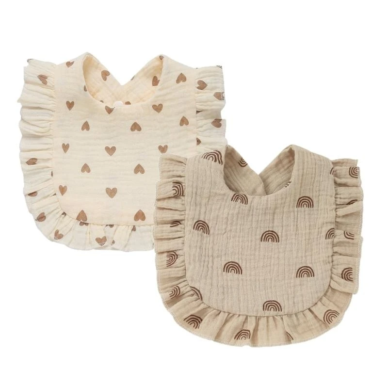 

J15U Infant Drooling Apron Feeding Bibs Newborn Baby LotusLeaf Bib Baby Supply