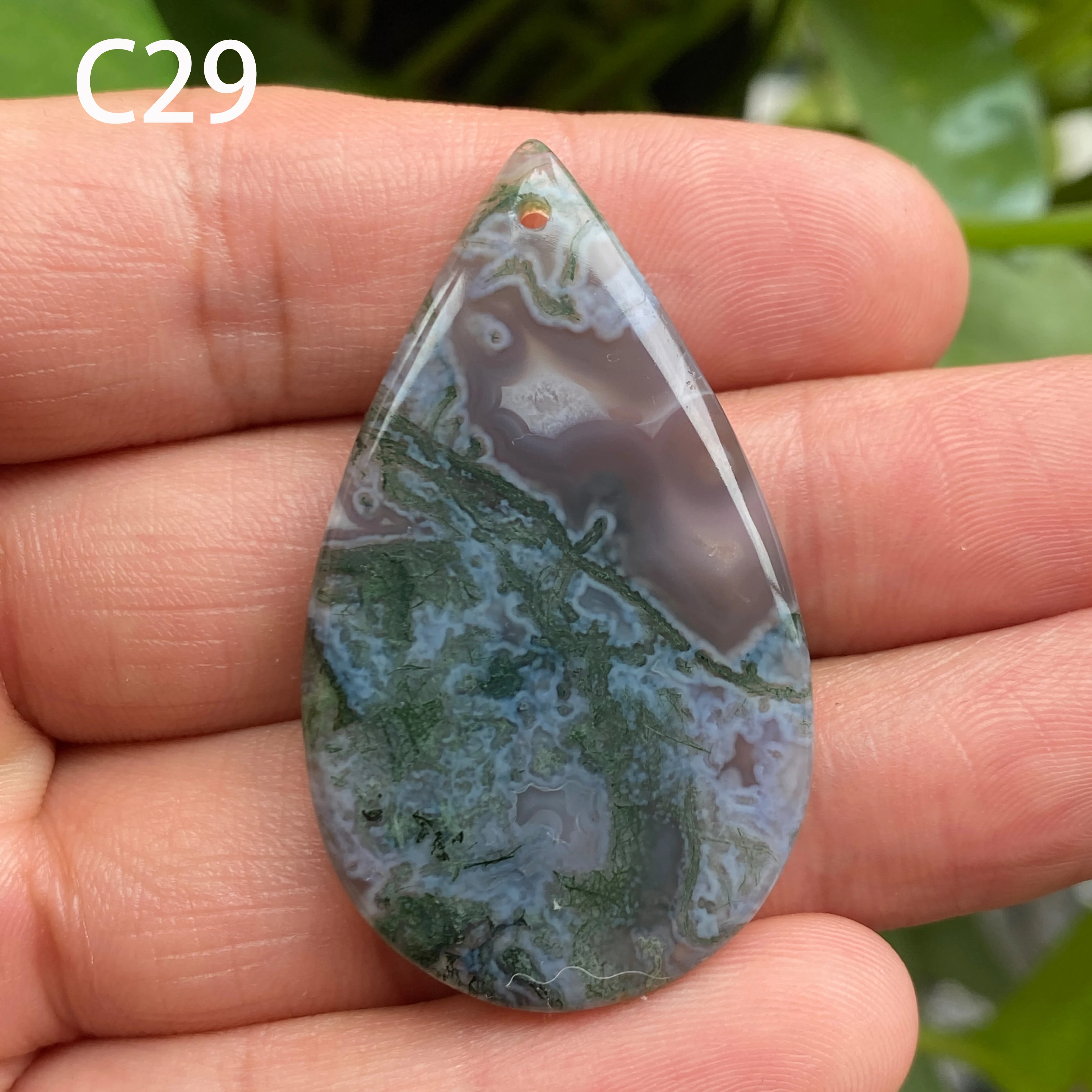 Natural Crystal Moss Agate, Water Drop Shape, Healing Gemstone, Reiki Energy Accessory, Polished Home Decorations, Gift