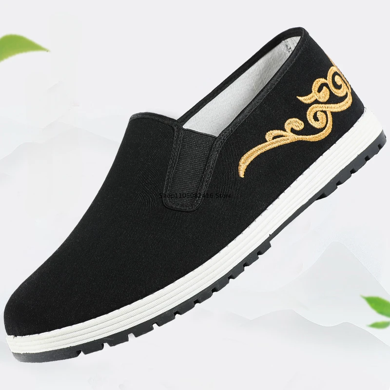 أحذية كونغ فو القطنية القماشية للرجال التقليدية الصينية تاي تشي فنون الدفاع عن النفس التدريب أحذية رياضية قابلة للتنفس يمكن ارتداؤها