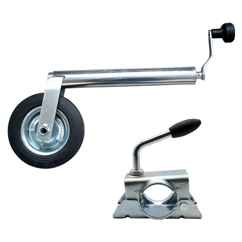 Europe Type Top Wind Trailer Jack Jockey Wheel RV Stand With Clamp 48MM Tube CAP 150KG Caravan Accessories Camper Parts