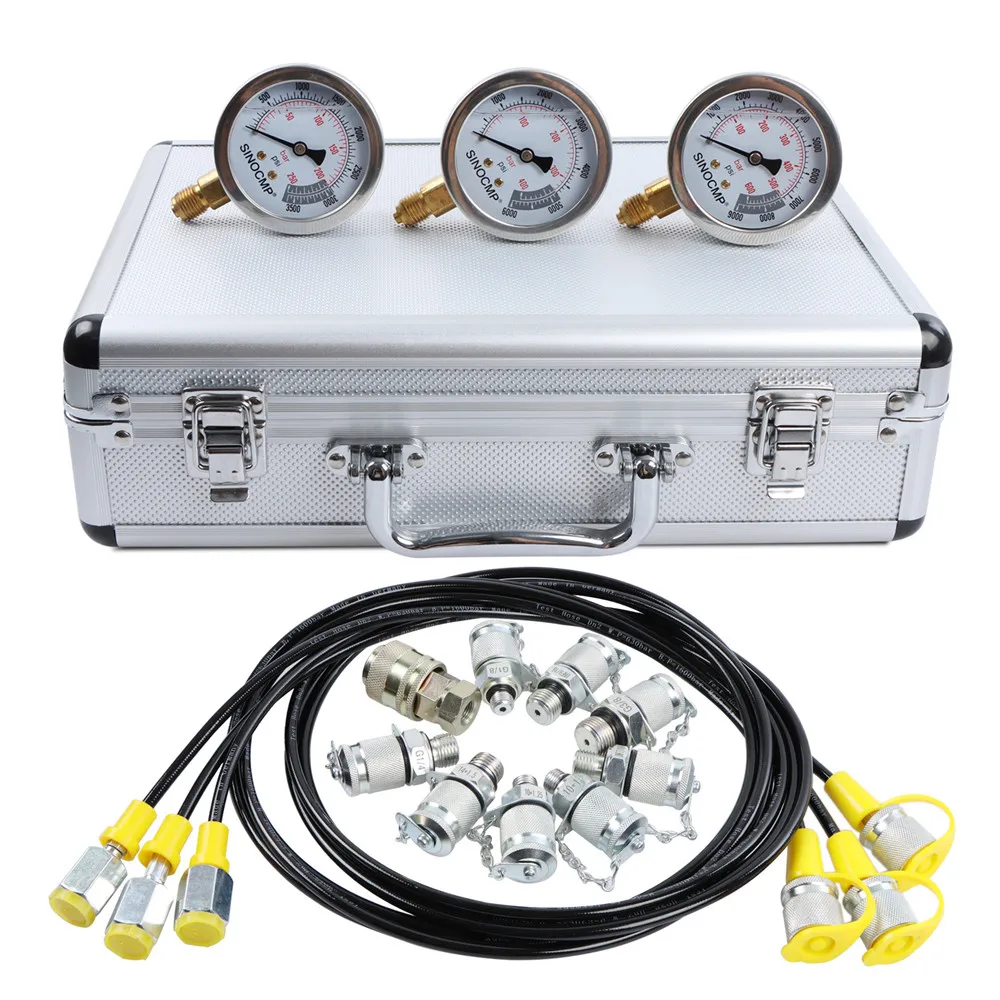 Common Hydraulic Pressure Gauge Meauring Device Kit For Caterpillar Komatsu Ford Jone Deere Excavator Construction Machinery