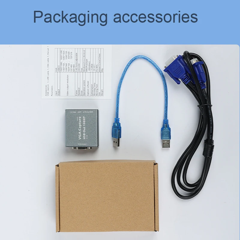 Convertitore da VGA a USB Mini dispositivo di acquisizione Video ingresso VGA 1080p passa a scatola di registrazione portatile di trasmissione di