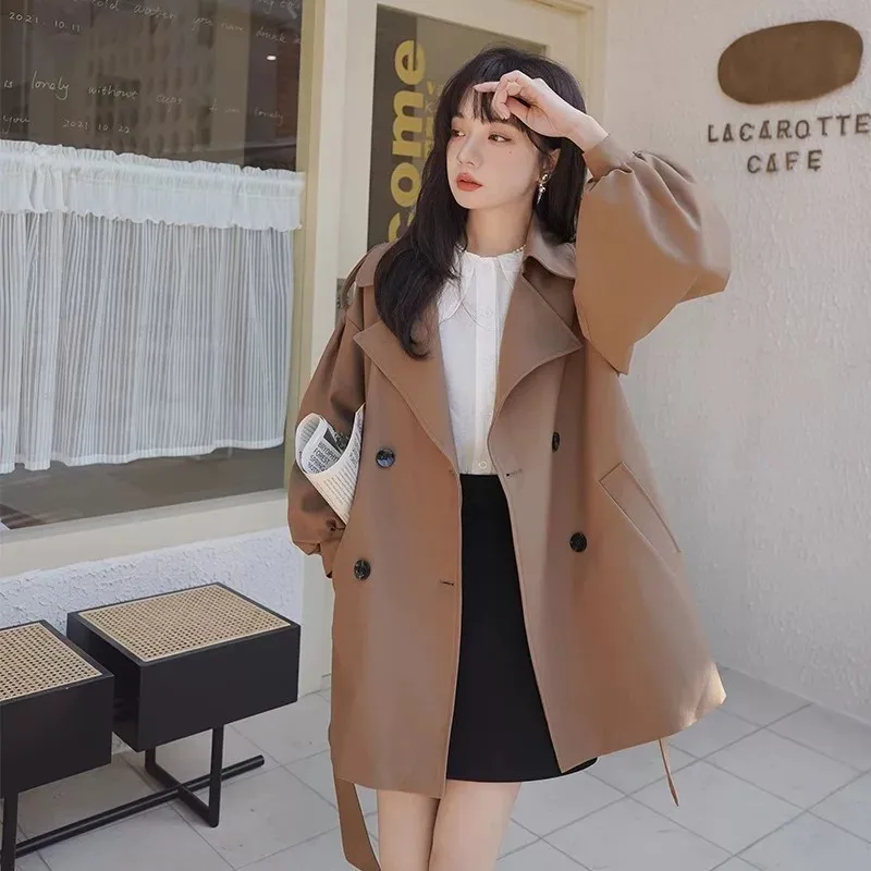 Women's Casual Style Coat Spring Autumn 2026 New Fashion High Quality Sensation Medium Length Small Size Leisure Coat