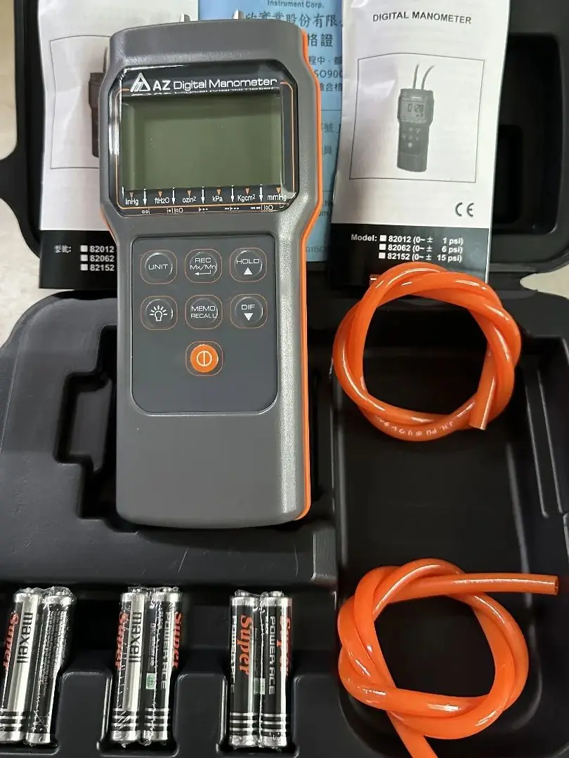 AZ82062   6 Psi Economic Digital Manometer Portable Digital Gauge/Differential Pressure Meter