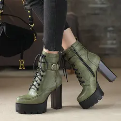 New autumn and winter boots women's short boots thick heel women's boots waterproof high-heel platform women's shoes