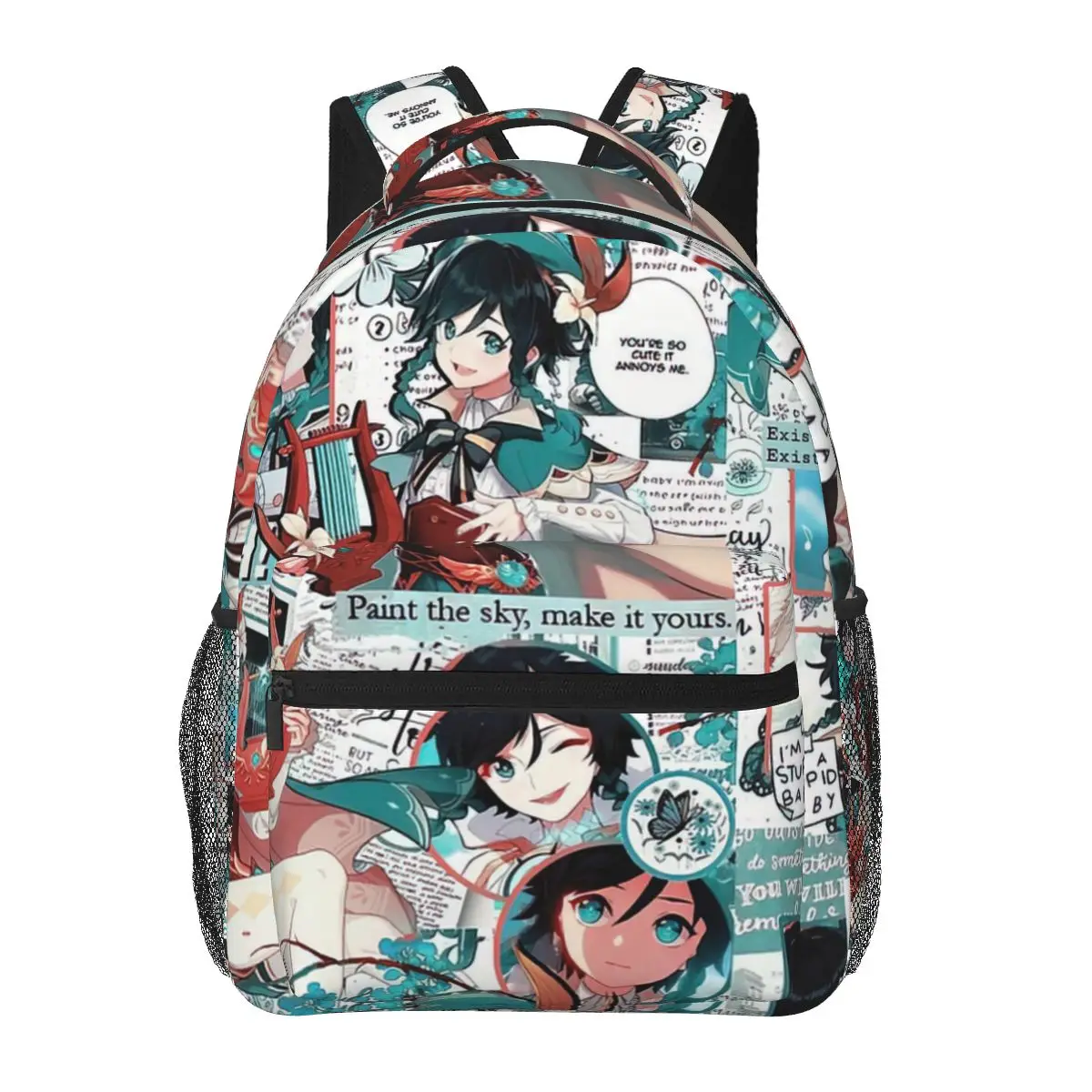 

Genshin Impact Collage - Venti Backpack for Girls Boys Travel RucksackBackpacks for Teenage school bag