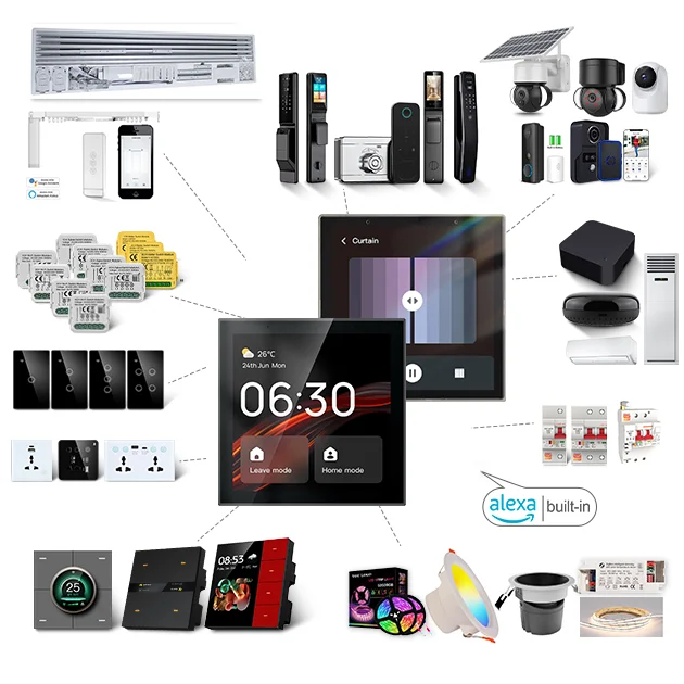 

2025 4 Inch Smart Home Automation System Touch Screen Wifi App Tuya Zigbee Gateway Control Panel EU Tuya Smart Life Compatible